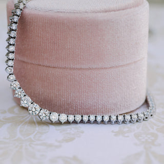 Gorgeous Round Moissanite Rivera Choker Necklace in Solid Gold