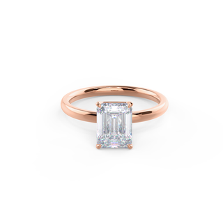 Bague de fiançailles en diamant moissanite taille émeraude de 2,75 ct pour femme avec monture solitaire