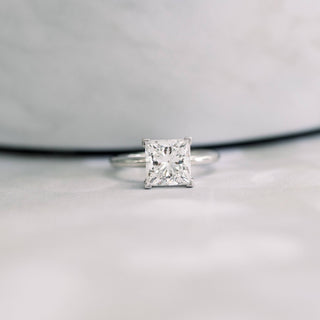 1.75ct Princess Cut Moissanite Diamond Petite Solitare Engagement Ring - ELITE CARAT