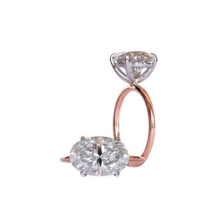 Bague de fiançailles avec solitaire ovale en moissanite de 4,0 ct