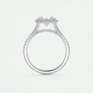 1.0-3.0 ct Round Diamond Engagement Ring With Halo & Pave Setting