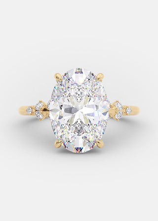 Bague de fiançailles pavée de diamants en moissanite à taille ovale de 4,0 ct 