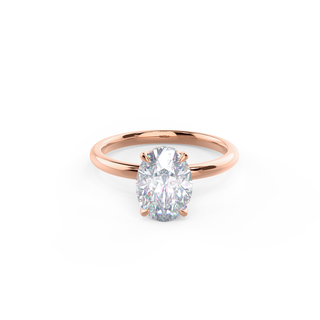 Bague de fiançailles solitaire en diamant moissanite ovale à quatre griffes de 2,0 ct pour femme