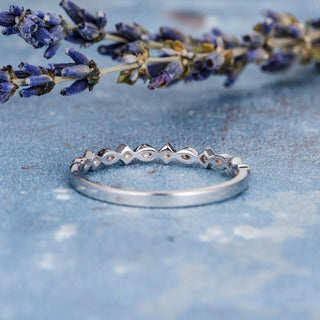 Round Brilliant Cut Half Eternity Unique Wedding Band