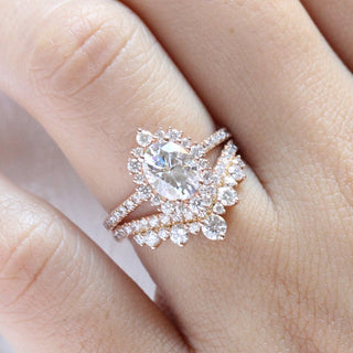 Bague de fiançailles de mariée pavée de halo en moissanite à taille ovale de 1,20 ct 