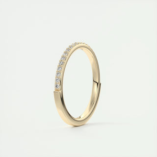 0.18 TCW Round CVD Diamond Half Eternity Wedding Band