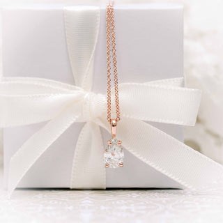 Pear Cut Solitaire Moissanite Diamond Layering Necklace