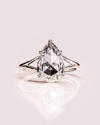 1.50 - 3.09 CT Pear CVD Diamond Solitaire Split Shank Engagement Ring