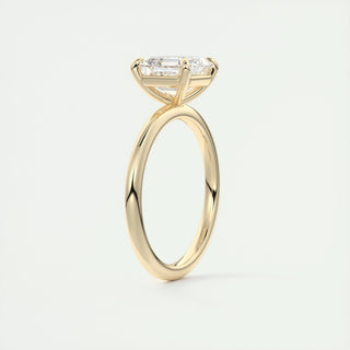 Anillo de compromiso con solitario de diamantes Asscher de 1,0-3,0 ct