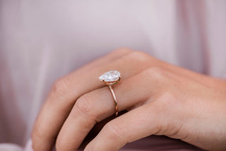 Bague de fiançailles solitaire en or rose 14 carats avec diamant moissanite à quatre griffes de 3,20 ct