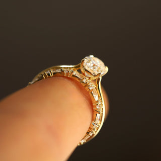 Bague de fiançailles solitaire en moissanite ovale pour femme 