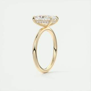 Anillo de compromiso con diamantes Radiant F-VS1 de 1,0 CT a 3,0 CT con engaste de halo oculto