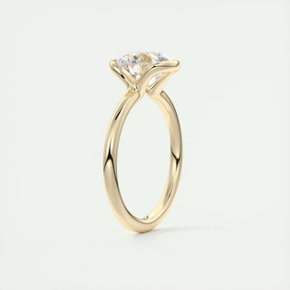 Anillo de compromiso con diamante solitario de talla redonda F-VS1 de 2 ct