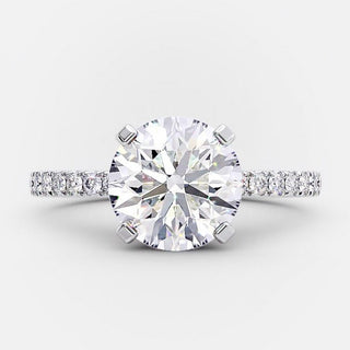 2.50ct Round Brilliant Cut Moissanite Solitaire Diamond Engagement Ring - ELITE CARAT