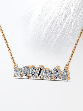 Collier en diamants et moissanite de forme mixte pour femme