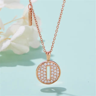 Collier avec diamants et moissanite en forme de lettre « I » pour femme