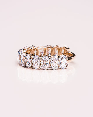 3.45 TCW Oval CVD Diamond Half Eternity Wedding Band