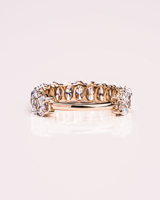 3.45 TCW Oval CVD Diamond Half Eternity Wedding Band