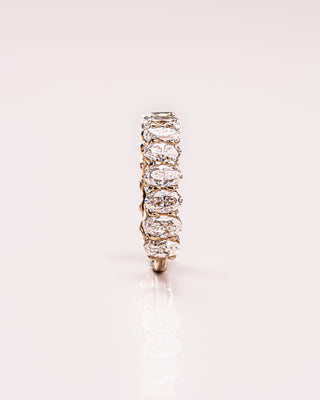 3.45 TCW Oval CVD Diamond Half Eternity Wedding Band