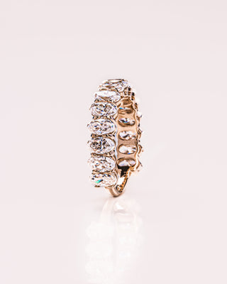 3.45 TCW Oval CVD Diamond Half Eternity Wedding Band