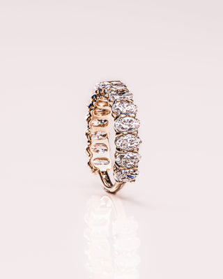 3.45 TCW Oval CVD Diamond Half Eternity Wedding Band