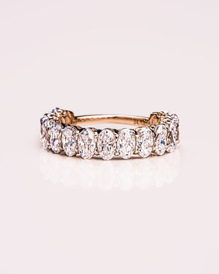 3.45 TCW Oval Moissanite Half Eternity Wedding Band