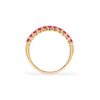 Bague pour femme avec pierre de naissance de juillet et diamants en rubis rond de 0,75 ct