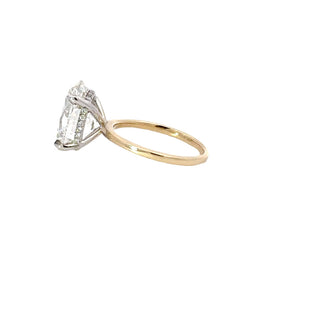 Bague de fiançailles solitaire en diamant ovale CVD de 2,0 à 5,02 ct