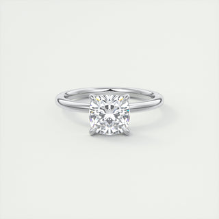 2CT Cushion Cut Moissanite Solitaire Prong Engagement Ring - ELITE CARAT