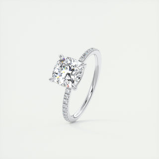 2CT Cushion Cut Diamond Moissanite Prong Engagement Ring - ELITE CARAT