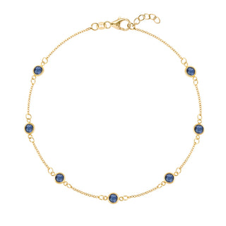 1.0CT Round Sapphire Diamond September Birthstone Bracelet