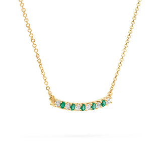 0.80CT Round Emerald Diamond May Birthstone Necklace