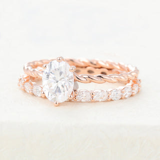 Bague de mariage solitaire en moissanite ovale de 1,33 ct