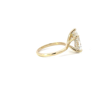 Bague de fiançailles avec diamant solitaire CVD en forme de poire de 1,50 CT à 4,24 CT