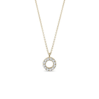 Collier avec pendentif en forme de cercle de diamants en moissanite ronde de 0,10 TCW