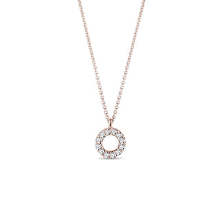 Collier avec pendentif en forme de cercle de diamants en moissanite ronde de 0,10 TCW