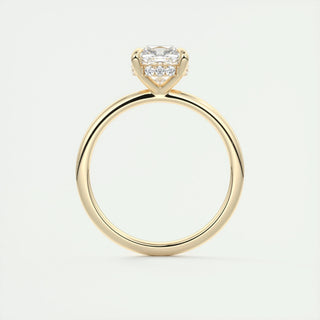 2ct Cushion F- VS1 Diamond Hidden Halo Engagement Ring