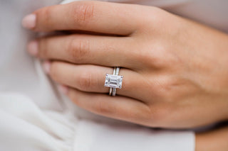 2.60CT Emerald Cut Four Prong Moissanite Diamond Solitaire Engagement Ring