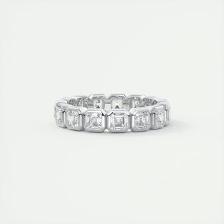 Alliance de mariage Asscher CVD avec lunette en diamant de 2,25 TCW