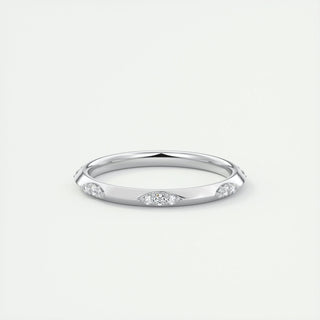 0.09 CT Round Cut EF- VVS Diamond Lace Style Wedding Band