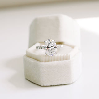 2.25CT Oval Cut Moissanite Pave Diamond Engagement Ring - ELITE CARAT