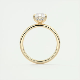 Anillo de compromiso con diamantes Radiant F-VS1 de 1,0 CT a 3,0 CT con engaste de halo oculto