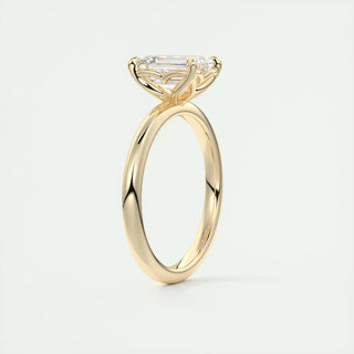 Anillo de compromiso con solitario de diamantes y esmeralda F-VS1 de 1,75 ct