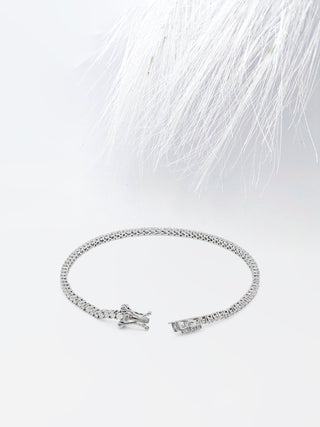 Pulsera de tenis con diamantes de moissanita de talla redonda de 2,50 ct en oro blanco