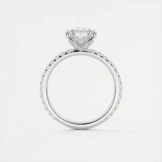 2ct Pear F- VS1 Diamond Pave Engagement Ring