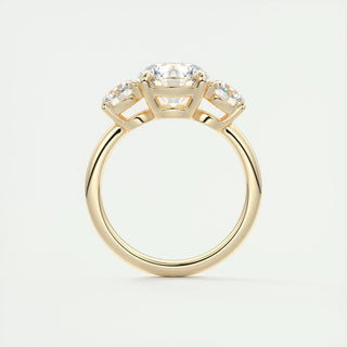 1.0-3.0 ct Round Shaped  Diamond 3 Stones Engagement Ring