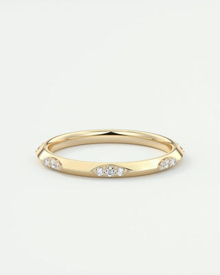 0.09 TCW Round CVD Diamond Flush Setting Wedding Band