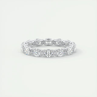 2.25 TCW Oval CVD Diamond Half Bezel Wedding Band