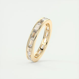 1.87 Emerald Cut Channel Moissanite Bridal Wedding Band