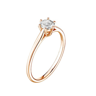 Bague de fiançailles solitaire en moissanite de forme ronde de 0,40 ct